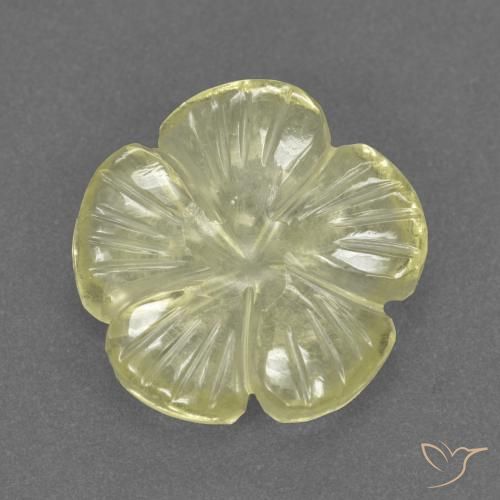 2.97ct Natural Light Yellow Quartz, Flower Cut, Transparent