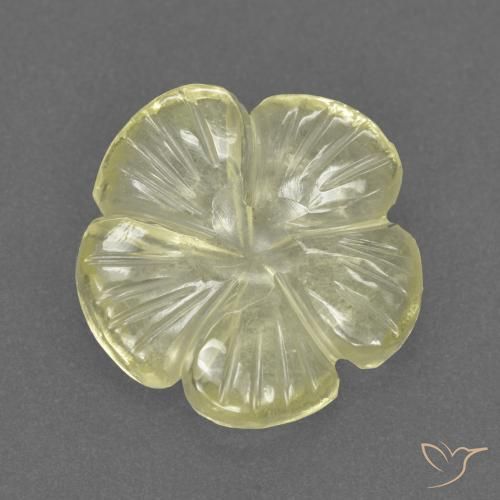 2.97 ct Yellow Quartz Stone, Natural Quartz in Carved Flower Shape for Sale