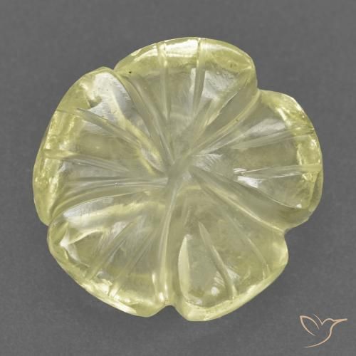 3.48ct Natural Lemon Yellow Quartz, Flower Cut, Transparent
