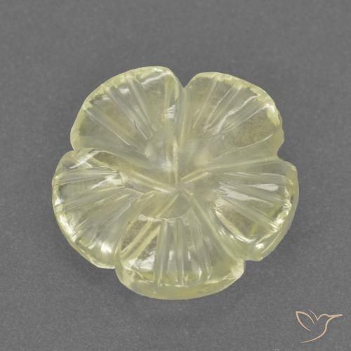 2.46 ct Yellow Quartz Stone, Natural Quartz in Carved Flower Shape for Sale