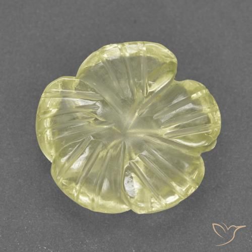 3.72ct Natural Medium-Light Yellow Quartz, Flower Cut, Transparent