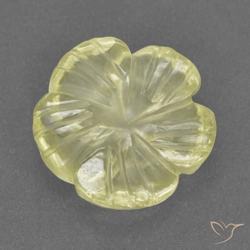 3.72 ct Yellow Quartz Stone, Natural Quartz in Carved Flower Shape for Sale