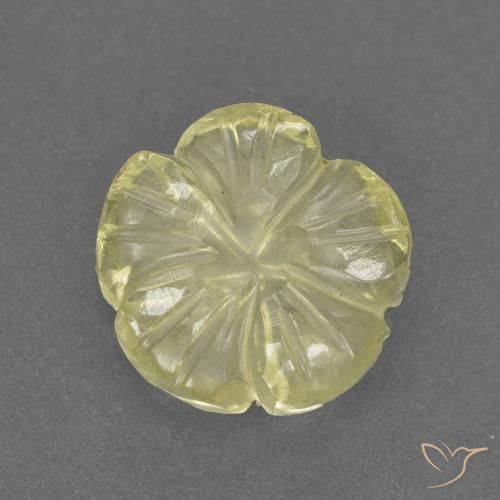 3.13ct Natural Medium-Light Yellow Quartz, Flower Cut, Transparent
