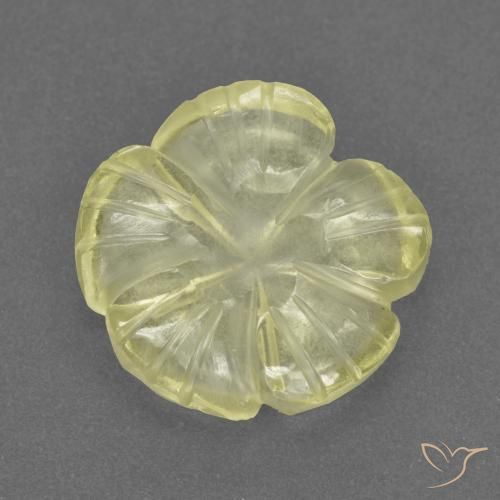 3.08ct Natural Medium-Light Yellow Quartz, Flower Cut, Transparent