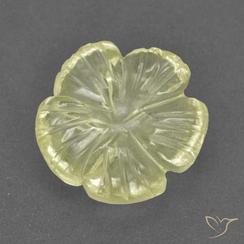 3.31ct Natural Medium-Light Yellow Quartz, Flower Cut, Transparent