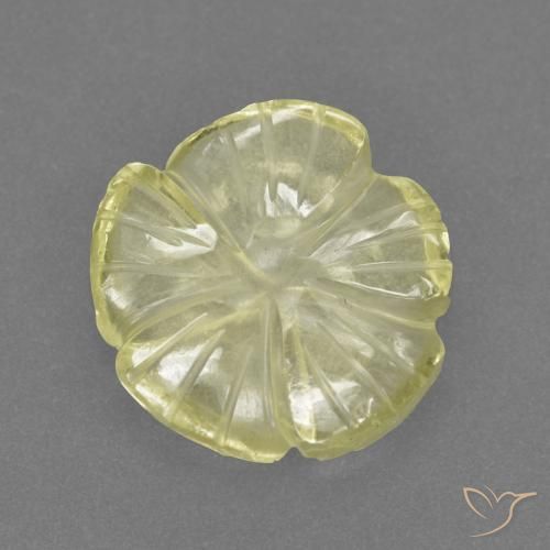 3.89ct Natural Lemon Yellow Quartz, Flower Cut, Transparent