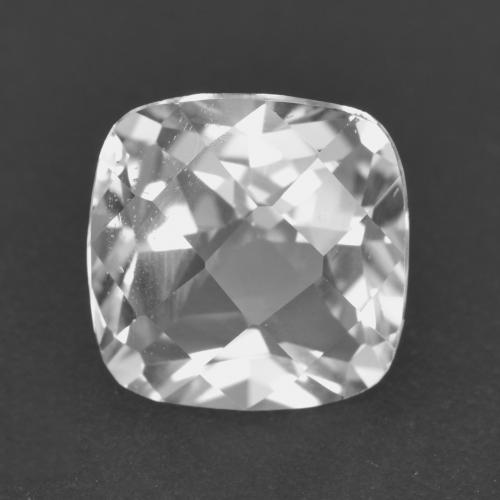 2.63 ct White Quartz Gemstone, Quartz Gem in Cushion Checkerboard Shape for Sale.