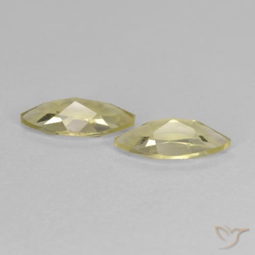 Quartz Gemstones in 9.1 x 4.5 mm Size for Sale, Quartz Stones in Medium-Light Yellow Color