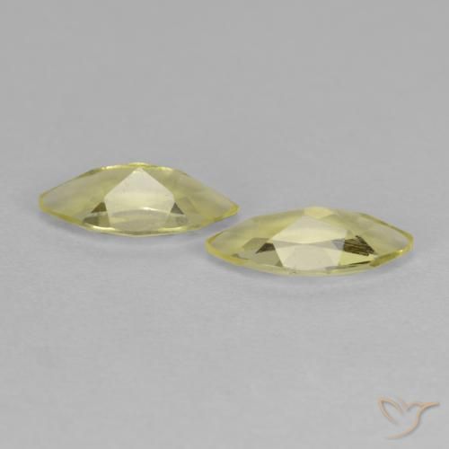 Quartz Gemstones in 9 x 4.5 mm Size for Sale, Quartz Stones in Medium Yellow Color