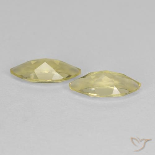 Quartz Gemstones in 9.2 x 4.6 mm Size for Sale, Quartz Stones in Medium-Light Yellow Color