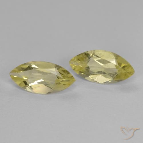 1.36 ctw Yellow Quartz Stones, Natural Quartz in Marquise Facet Shape for Sale