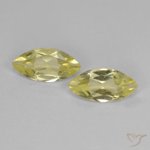 1.3 ct Yellow Quartz, 9.2 x 4.5 mm Marquise Cut From Brazil, Photo A