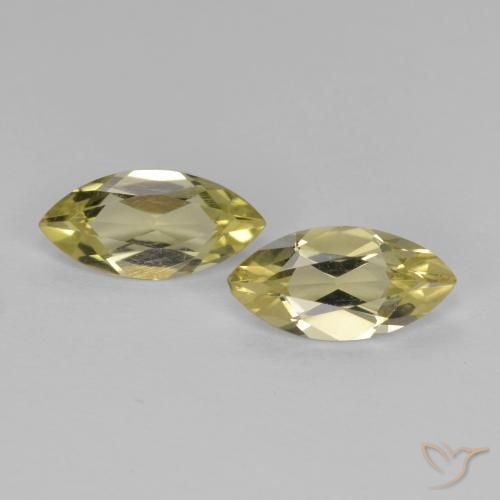 1.24 ct Yellow Quartz, 9.1 x 4.4 mm Marquise Cut From Brazil, Photo A