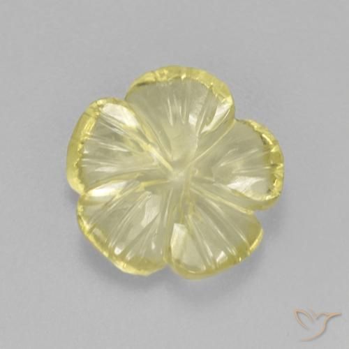 2.87ct Natural Light Yellow Quartz, Flower Cut, Transparent