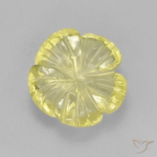 3.83ct Natural Light Yellow Quartz, Flower Cut, Transparent