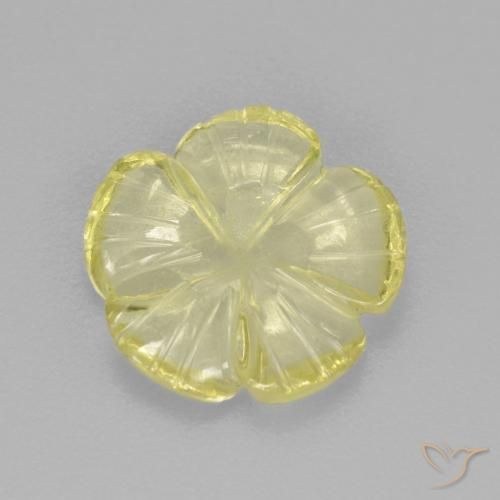 2.48ct Natural Light Yellow Quartz, Flower Cut, Transparent