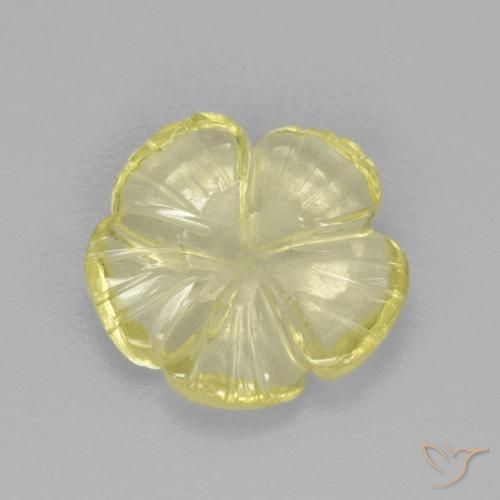 2.48 ct Yellow Quartz Stone, Natural Quartz in Carved Flower Shape for Sale