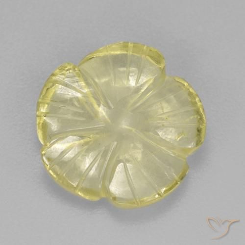 3.83ct Natural Light Pineapple Yellow Quartz, Flower Cut, Transparent