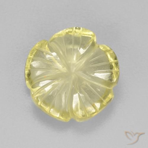 4.26ct Natural Light Pineapple Yellow Quartz, Flower Cut, Transparent