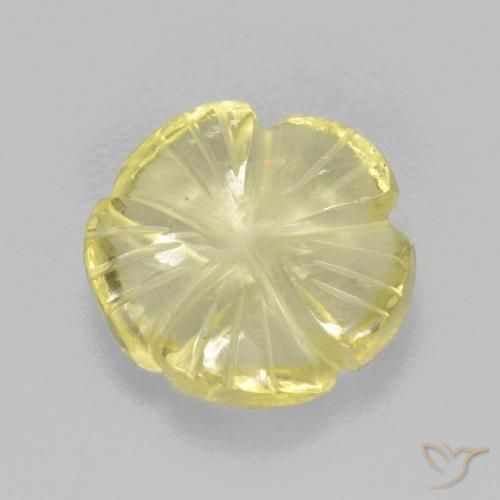 4.26 ct Yellow Quartz Stone, Natural Quartz in Carved Flower Shape for Sale