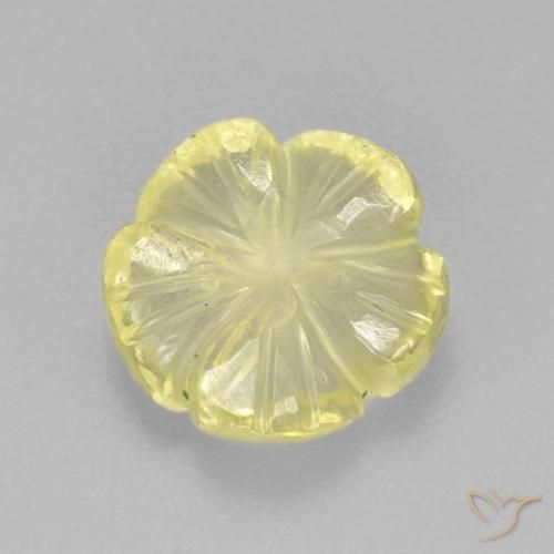 2.85ct Natural Light Yellow Quartz, Flower Cut, Transparent