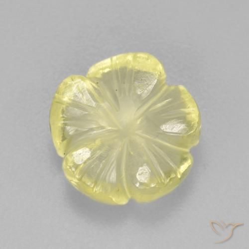 2.85 ct Yellow Quartz Stone, Natural Quartz in Carved Flower Shape for Sale
