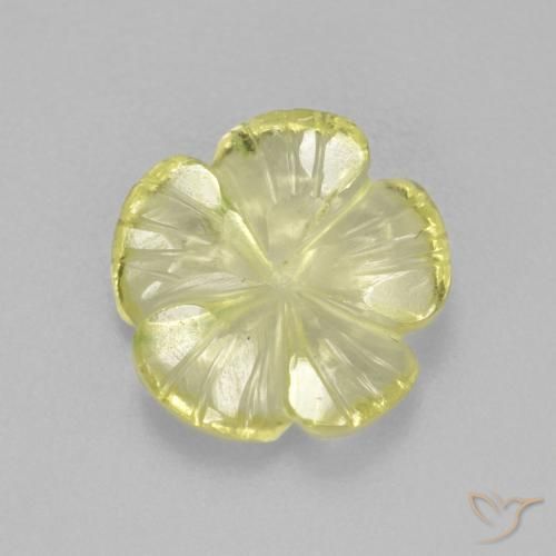 2.62ct Natural Light Pineapple Yellow Quartz, Flower Cut, Transparent