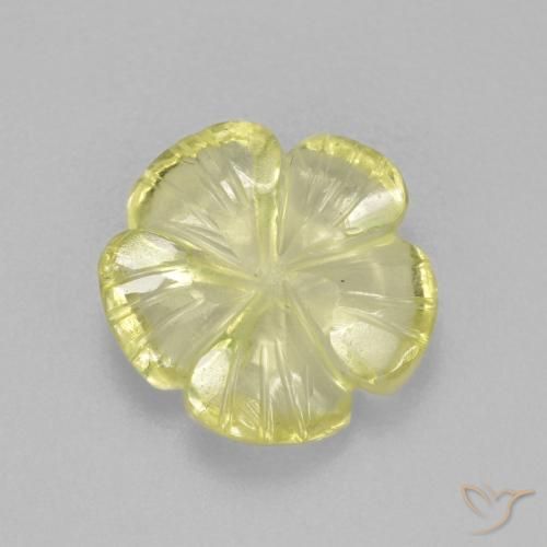 2.62 ct Yellow Quartz Stone, Natural Quartz in Carved Flower Shape for Sale