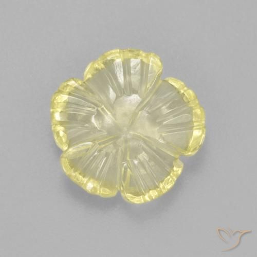 1.85ct Natural Light Yellow Quartz, Flower Cut, Transparent