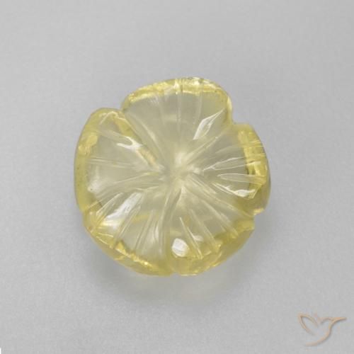 2.69ct Natural Light Yellow Quartz, Flower Cut, Transparent