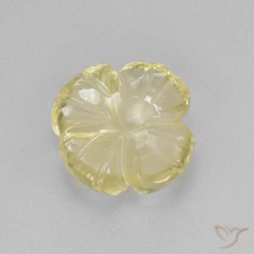 2.31 ct Yellow Quartz Stone, Natural Quartz in Carved Flower Shape for Sale