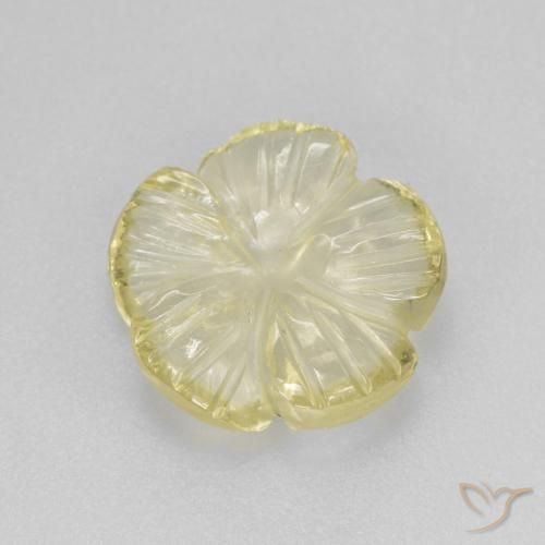 3.12ct Natural Pale Yellow Quartz, Flower Cut, Transparent