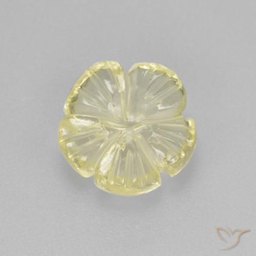 2.14 ct Yellow Quartz Stone, Natural Quartz in Carved Flower Shape for Sale