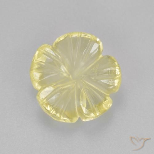 2.47ct Natural Light Yellow Quartz, Flower Cut, Transparent