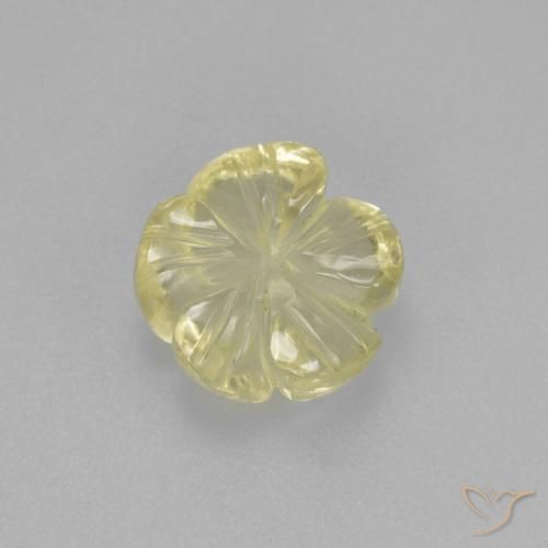 1.96 ct Yellow Quartz Stone, Natural Quartz in Carved Flower Shape for Sale