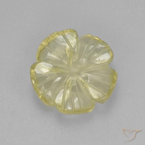 2.70 ct Yellow Quartz Stone, Natural Quartz in Carved Flower Shape for Sale