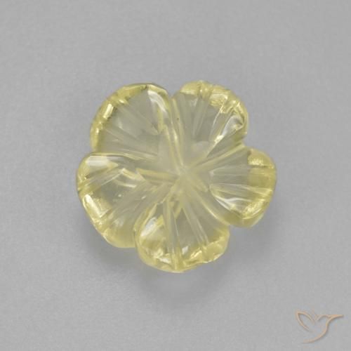 2.21 ct Yellow Quartz, 9.5 x 9.1 mm Carved From Brazil, Photo A