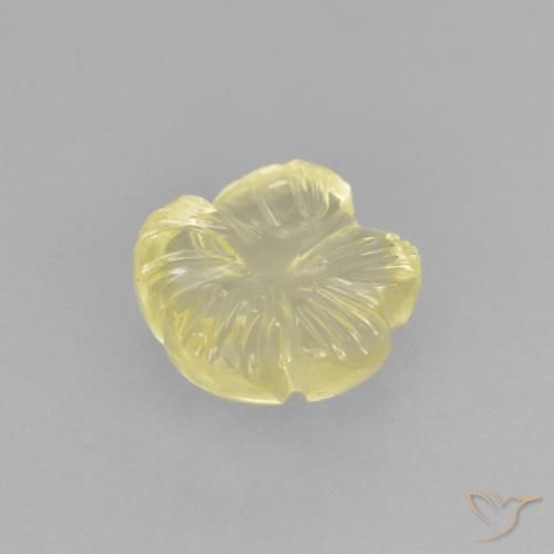 Quartz Gemstone in 8.4 x 8 mm Size for Sale, Quartz Stone in Light Greenish Yellow Color