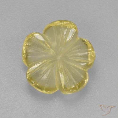 2.21 ct Yellow Quartz, 9.5 x 9.3 mm Carved From Brazil, Photo A