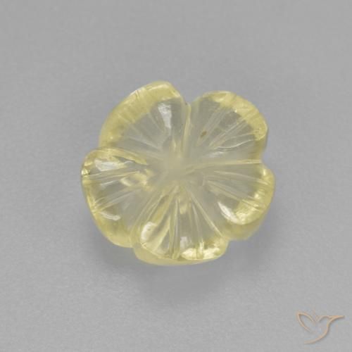 2.37 ct Yellow Quartz Stone, Natural Quartz in Carved Flower Shape for Sale