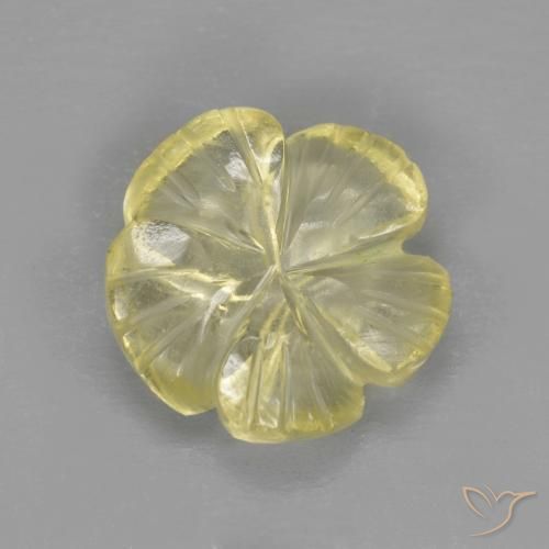 2.59 ct Yellow Quartz Stone, Natural Quartz in Carved Flower Shape for Sale