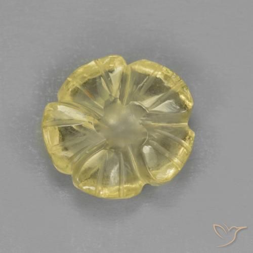2.39 ct Yellow Quartz Stone, Natural Quartz in Carved Flower Shape for Sale
