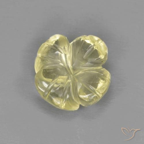 2.04 ct Yellow Quartz Stone, Natural Quartz in Carved Flower Shape for Sale