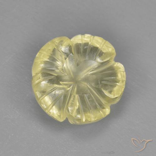2.79 ct Yellow Quartz Stone, Natural Quartz in Carved Flower Shape for Sale
