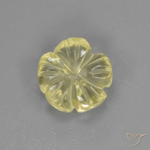 1.72ct Natural Medium-Light Yellow Quartz, Flower Cut, Transparent