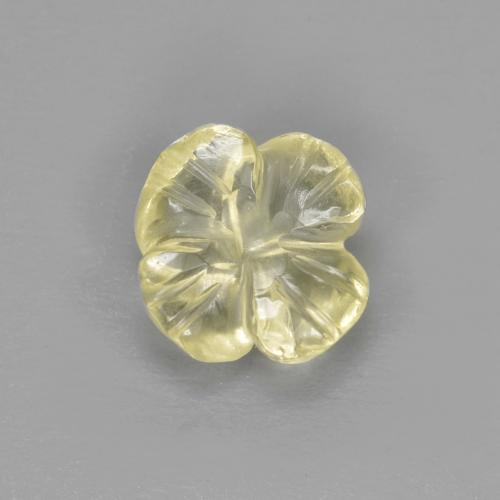 Cuarzo Amarillo Flor tallada de 1.45 ct de Brasil, dimensión 7,4 x 7,2mm, piedra preciosa natural Irradiado, claridad Transparente, Cuarzo de 1 pieza en color Amarillo laguna claro, dureza Mohs de 7 Adecuado para joyas de uso diario, Photo A