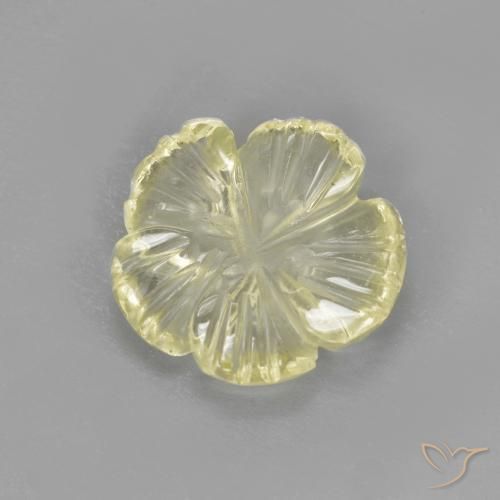 1.64 ct Yellow Quartz Stone, Natural Quartz in Carved Flower Shape for Sale
