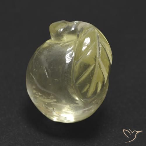 10.58 ct Yellow Quartz Stone, Natural Quartz in Carved Fruit Shape for Sale