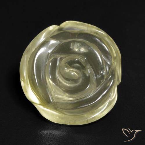 10.57ct Natural Medium-Light Yellow Quartz, Flower Cut, Transparent