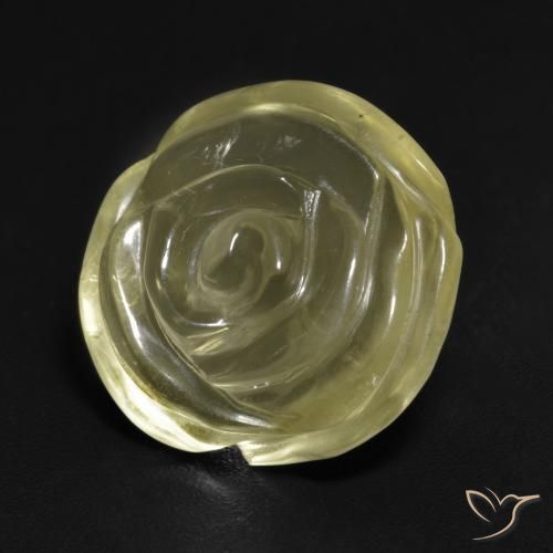 10.57 ct Yellow Quartz Stone, Natural Quartz in Carved Rose Shape for Sale